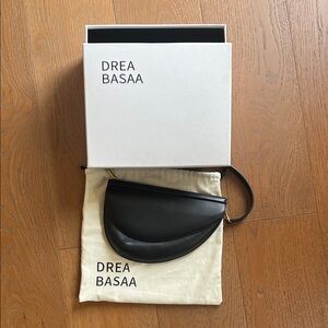 Drea Basaa Black Leather shoulder Bag